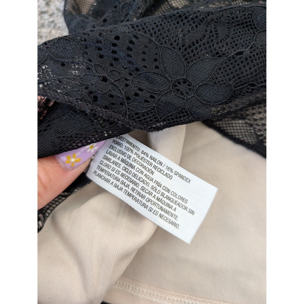 Wild Fable‎ Black Floral Lace Camisole Top XS Sweetheart Neck Cropped Tank - Picture 5 of 7